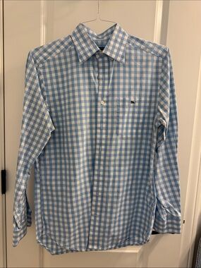 Vineyard Vines Light Blue & White Gingham Dress Shirt